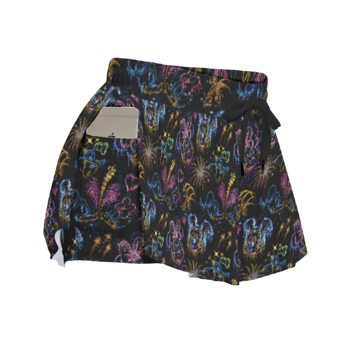 Mouse Friends’ Love in the Sky - Women's Flowy Pocket Shorts