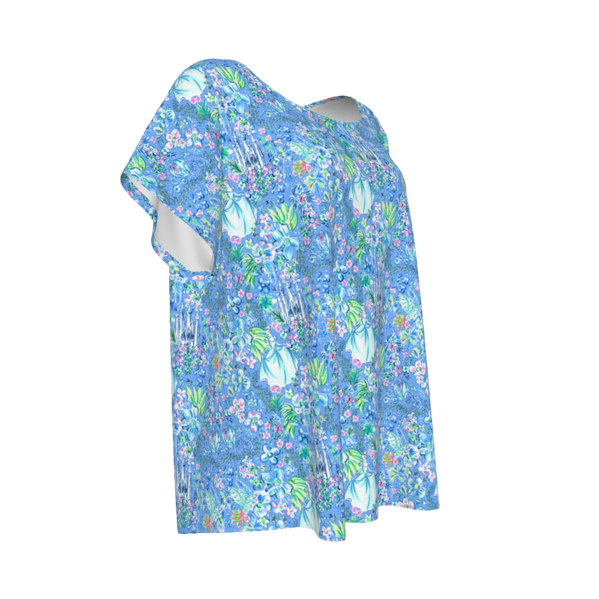 Bright Tropical Princess - Royal Beach Day - Women’s Relaxed Fit Scoop Tee