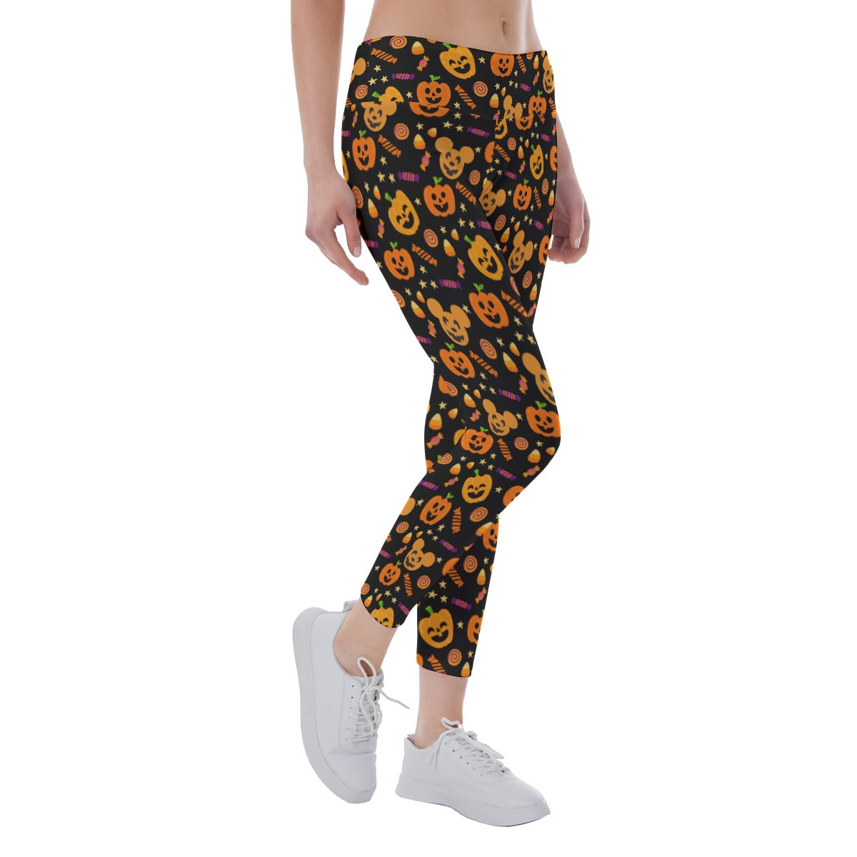 Cheerful Pumpkin Mouse Halloween - Women's Yoga Leggings