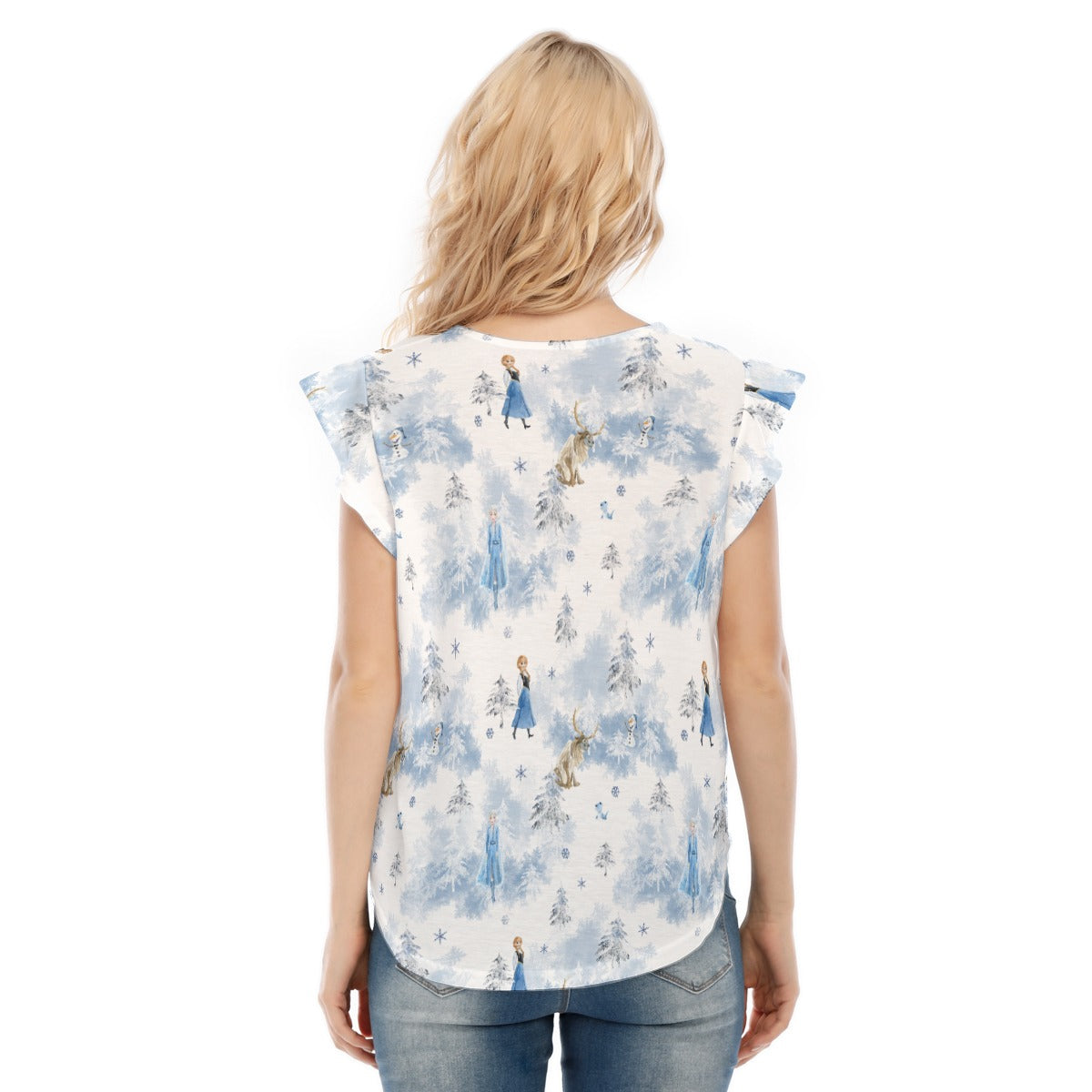Enchanted Winter Landscape - Women’s Flutter Sleeve Top