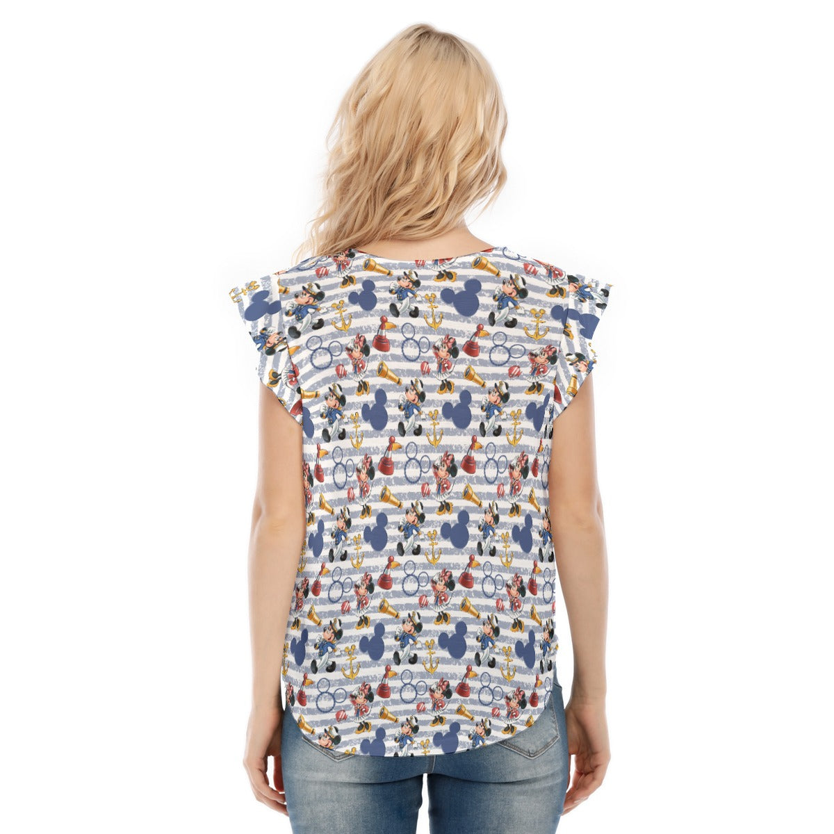 Captain and First Mate at Sea - Women’s Flutter Sleeve Top