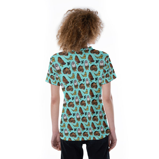 Shapeshifting Island Hero - Women's Short Sleeve V-Neck T-Shirt