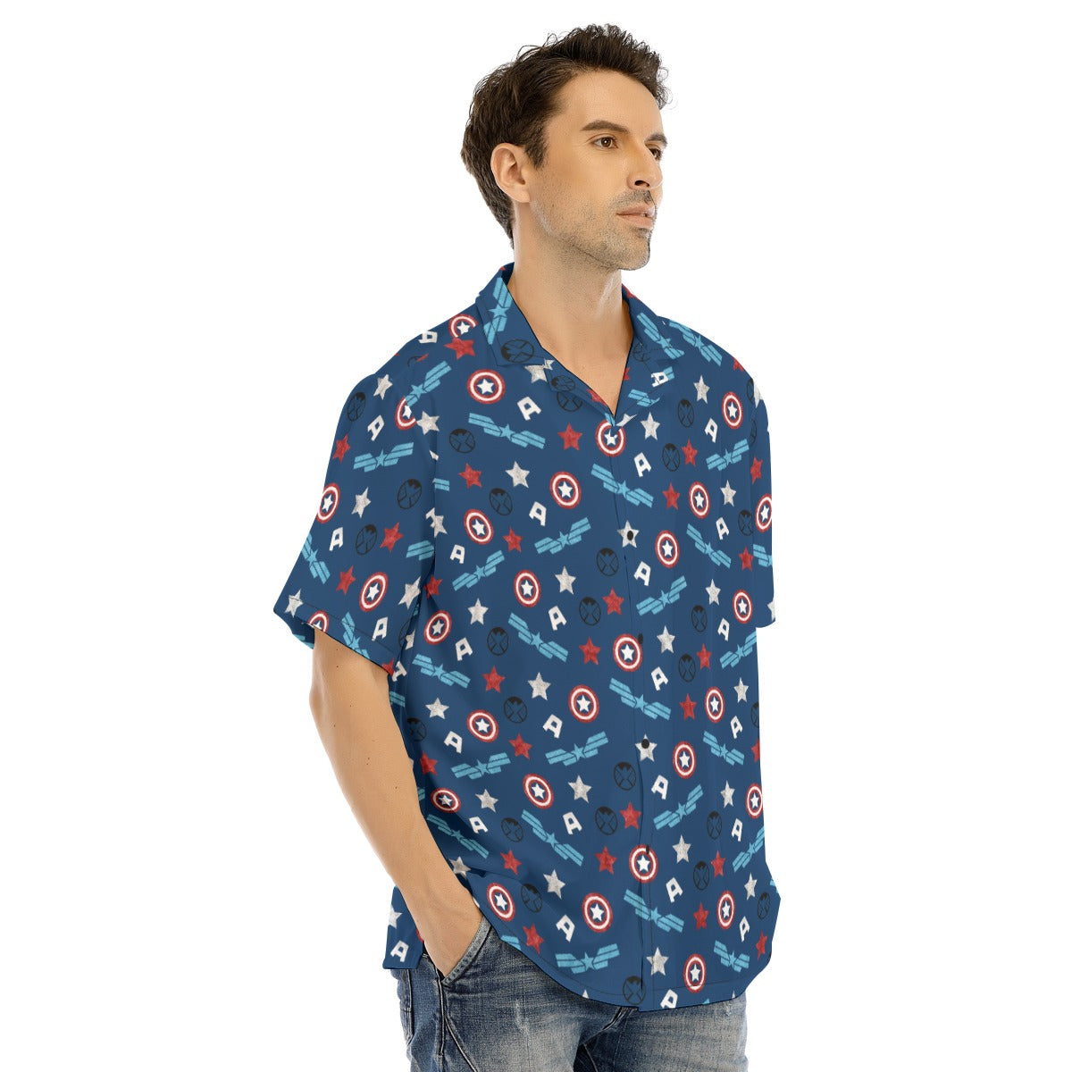 American Superhero - Men's Hawaiian Button Up Shirt