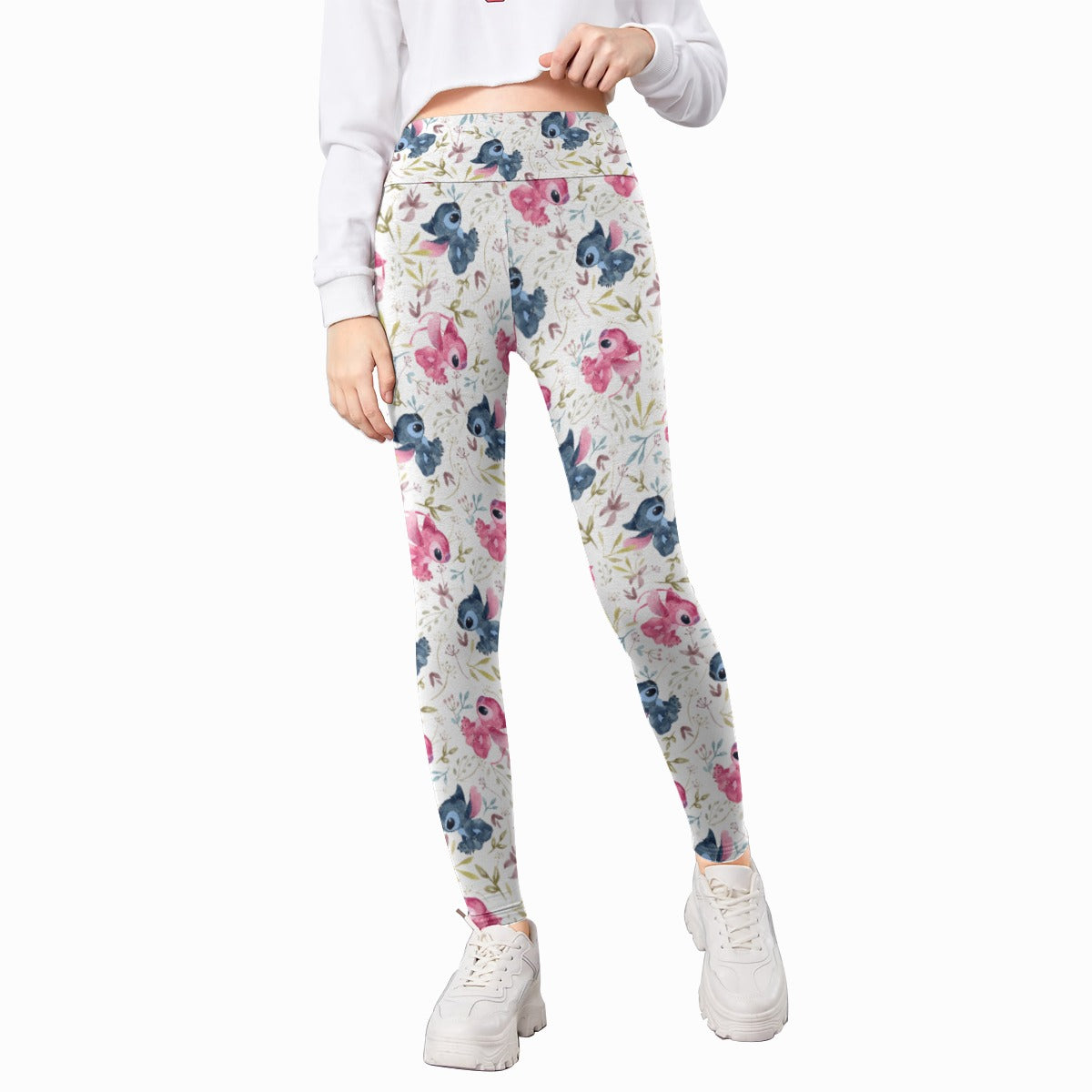 Blue Alien & Pink Friend Love - Kid's Leggings