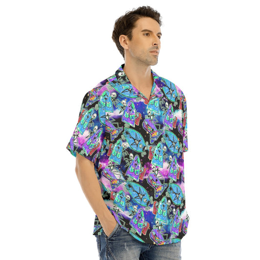 Haunting Romance Sketch - Men's Hawaiian Button Up Shirt