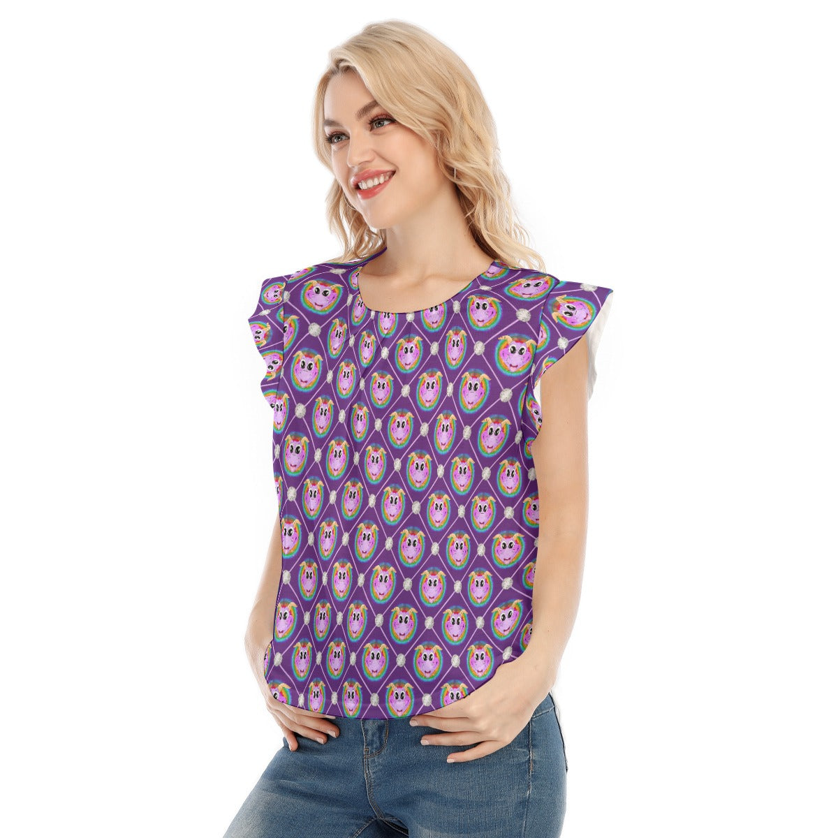 Geometric Figment - Women’s Flutter Sleeve Top