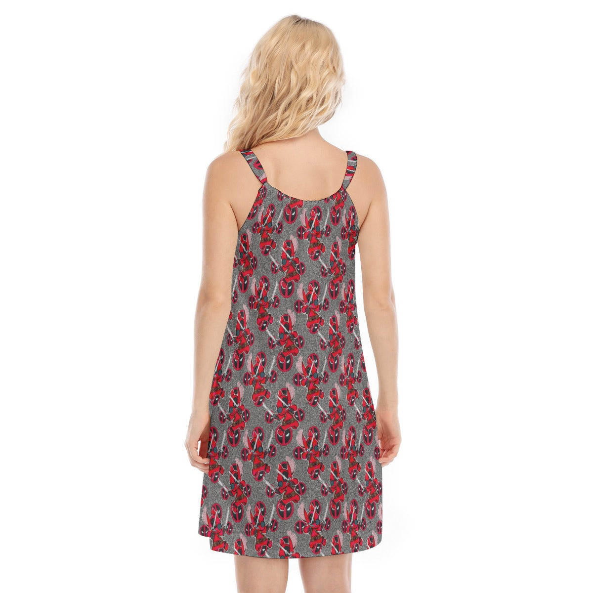 Superhero Stitch - Red Masked Hero - Women’s Adjustable Sundress