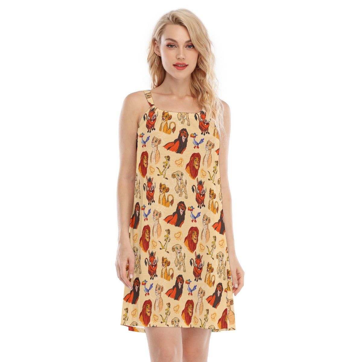 Sketched Savanna Friends - Women’s Adjustable Sundress