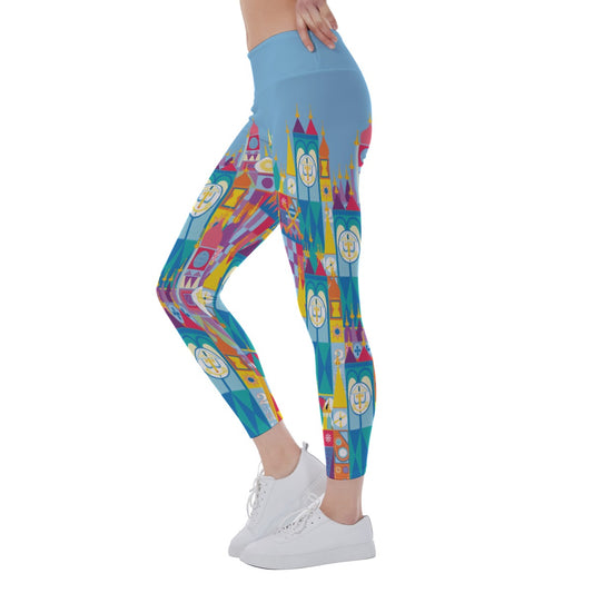 Whimsical World Facade - Women's Yoga Leggings