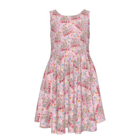 25th Birthday Cake Castle - Kid's Sleeveless Skater Dress