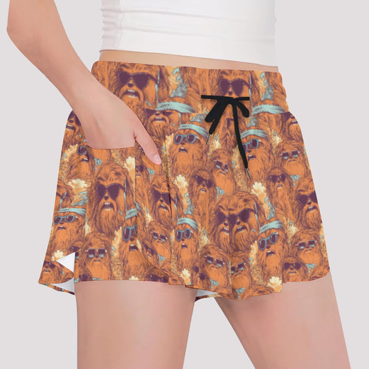Retro Furry Friend Summer Vibes - Girls’ Flowy Pocket Shorts