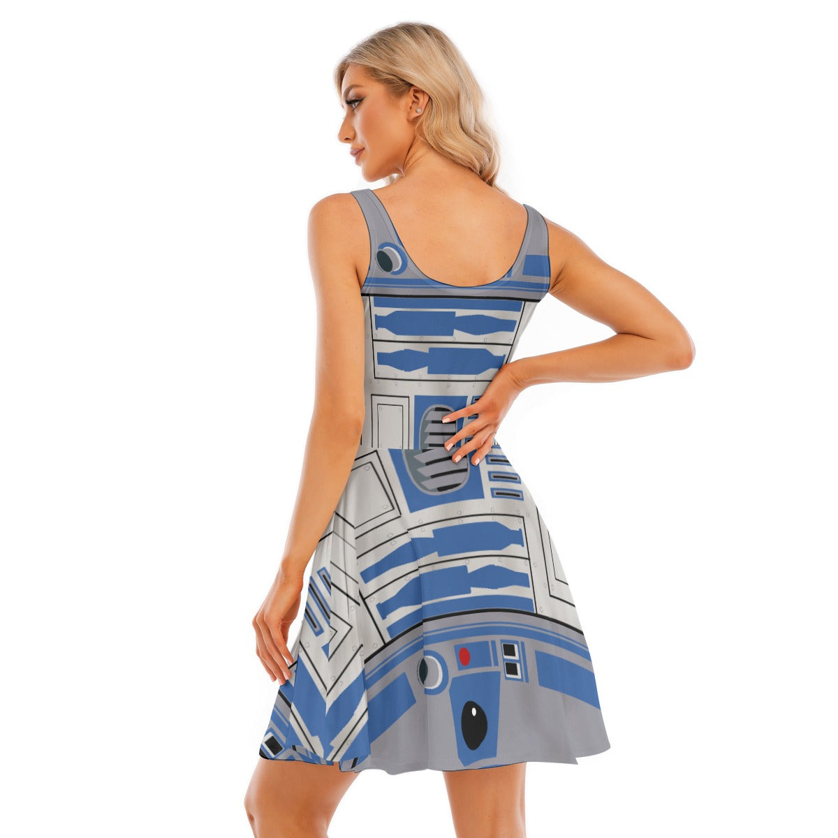 Little Blue Droid - Women's Sleeveless Pocket Skater Dress