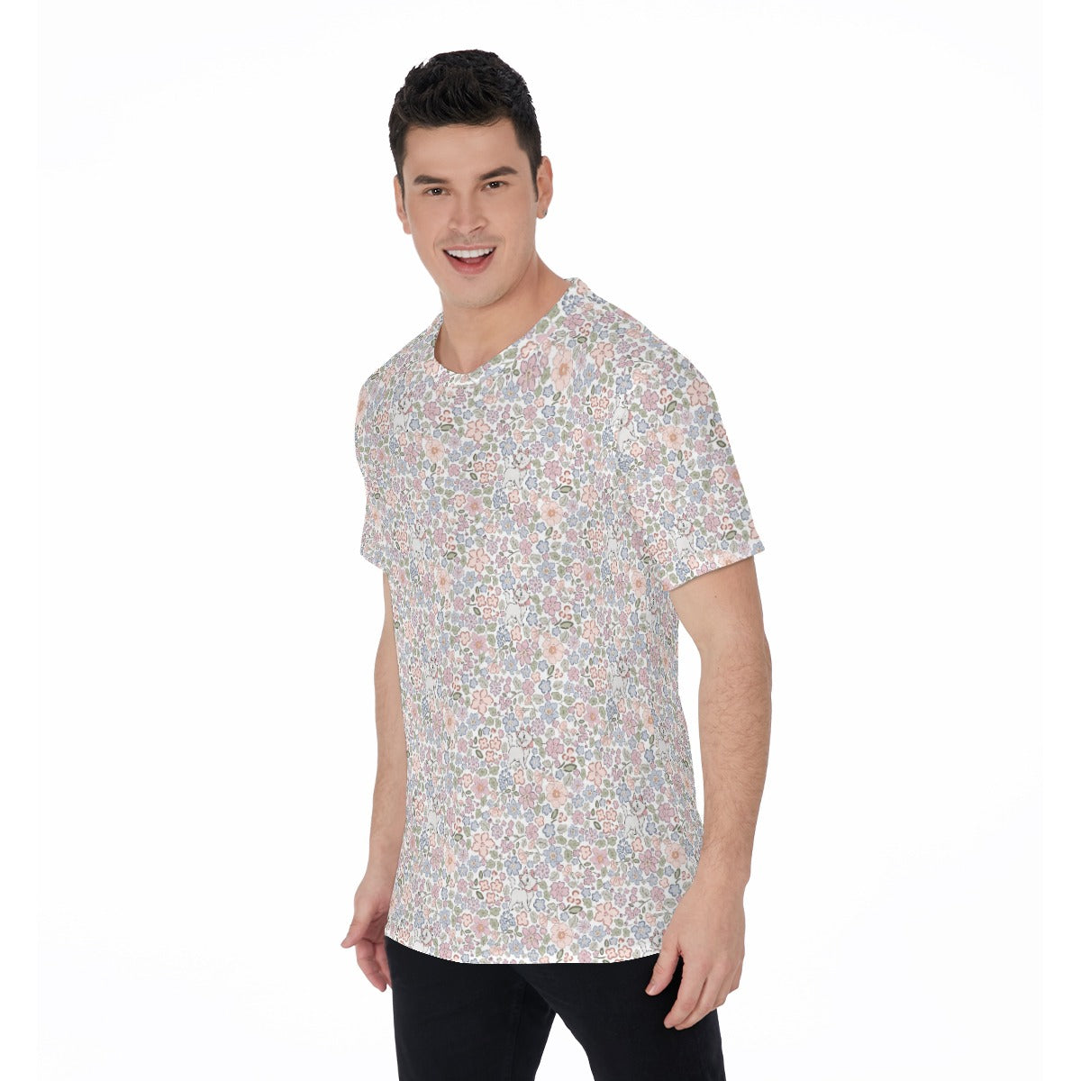Springtime Kitten Garden Elegance - Men's Short Sleeve T-Shirt