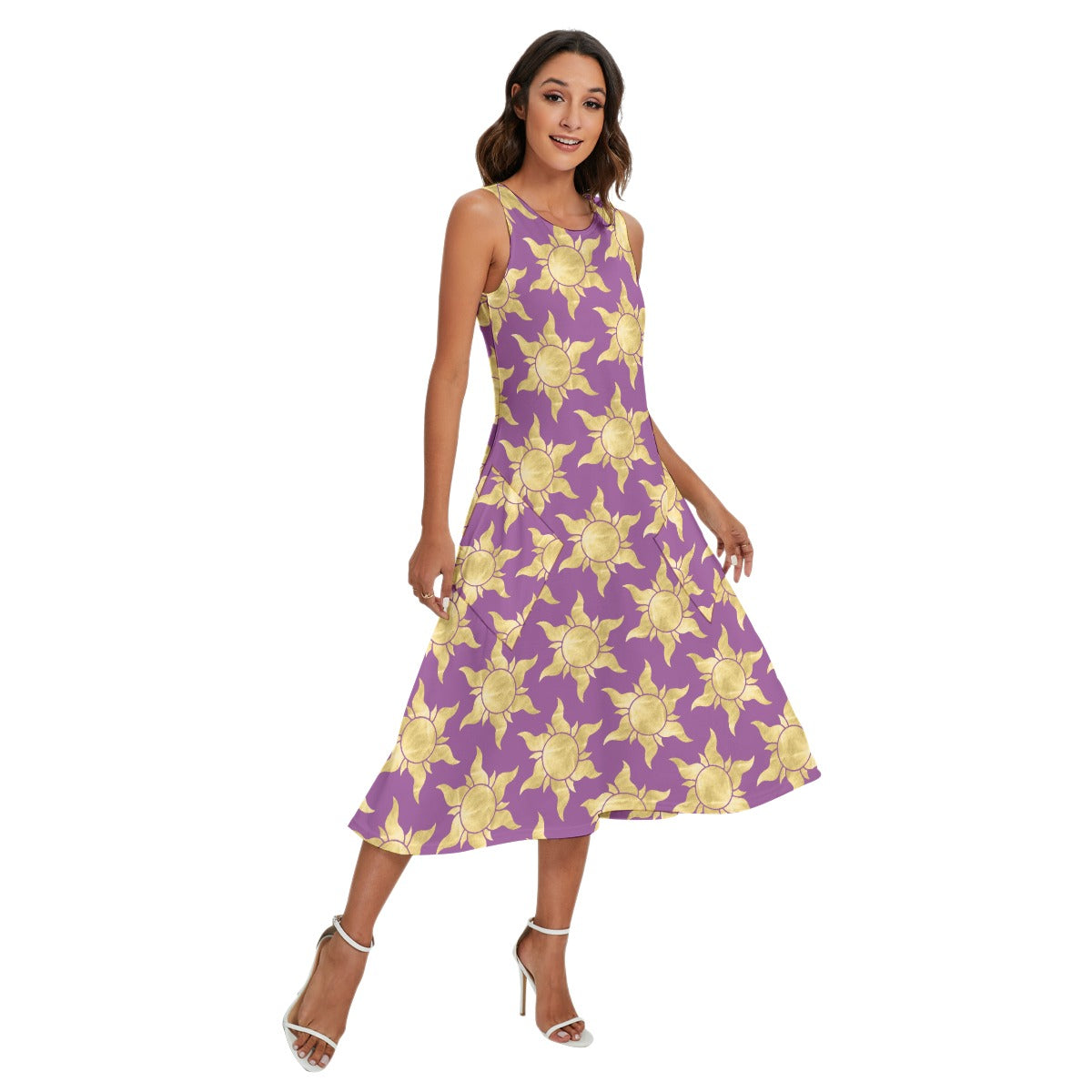 Tangled Suns - Women’s Diagonal Pocket Midi Dress