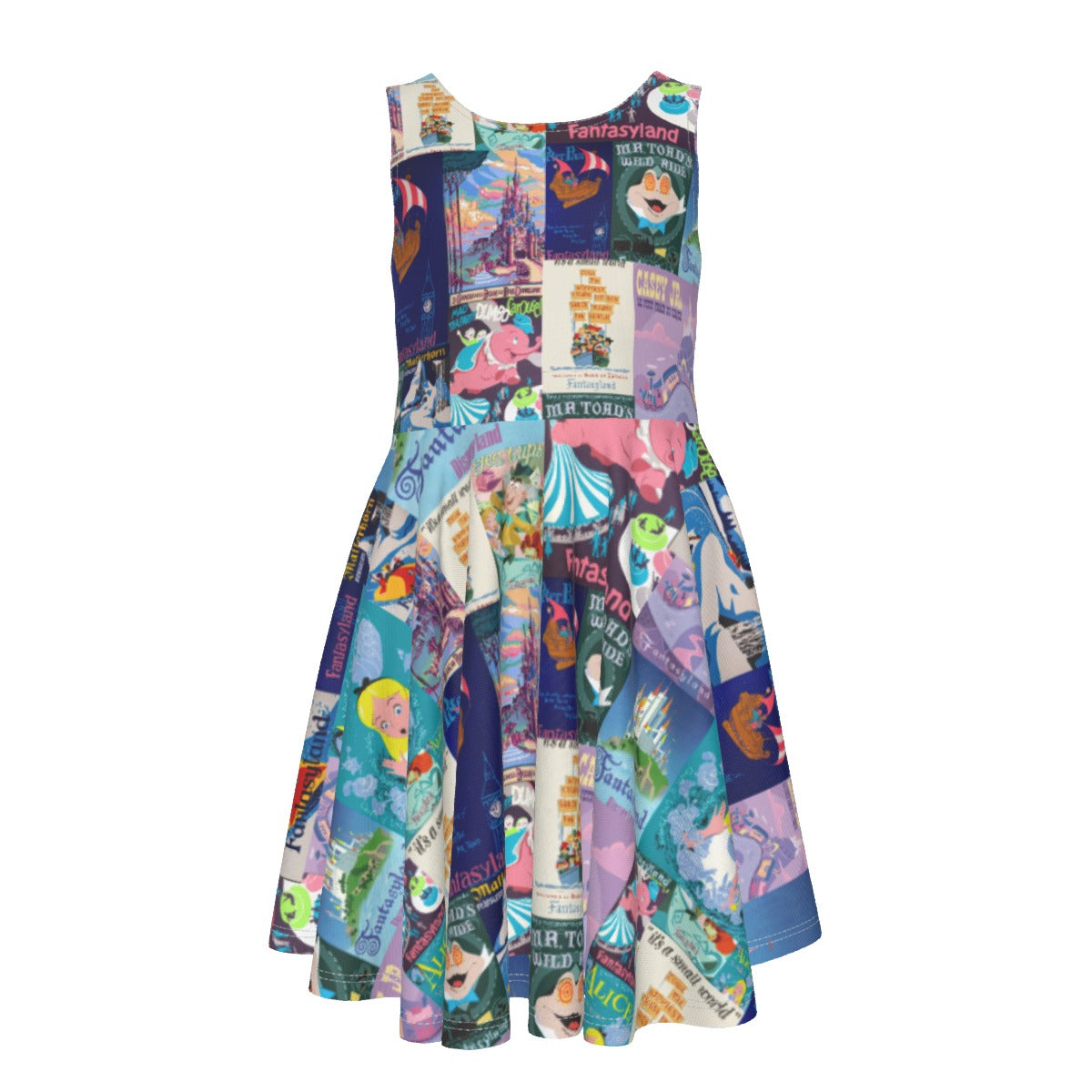 Vintage Fantasy Ride Posters- Kid's Sleeveless Skater Dress