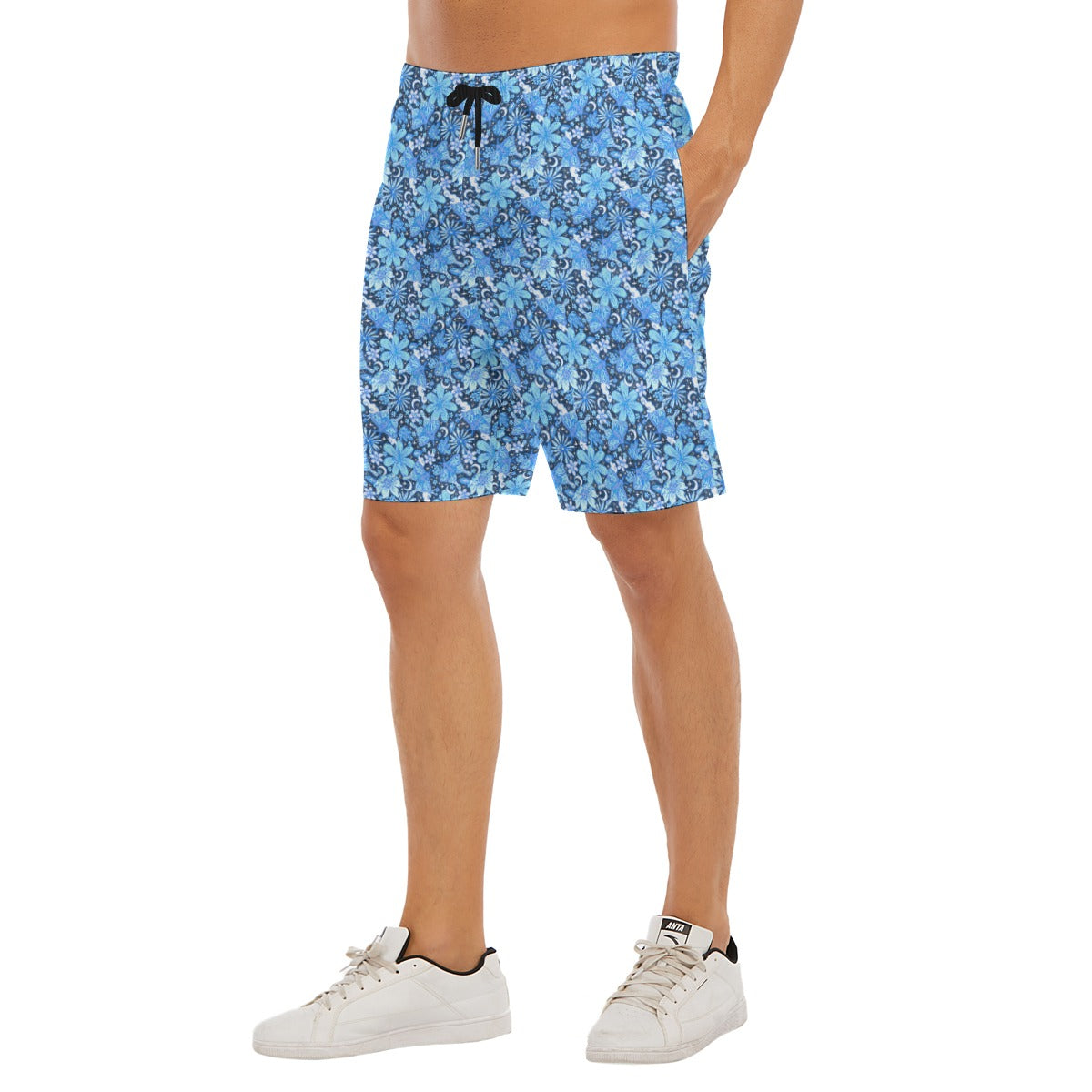 Blue Crystal Moths - Men’s Pocket Beach Shorts