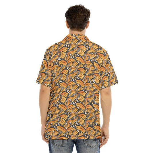 Animal Print - Monarch Butterfly - Men's Hawaiian Button Up Shirt
