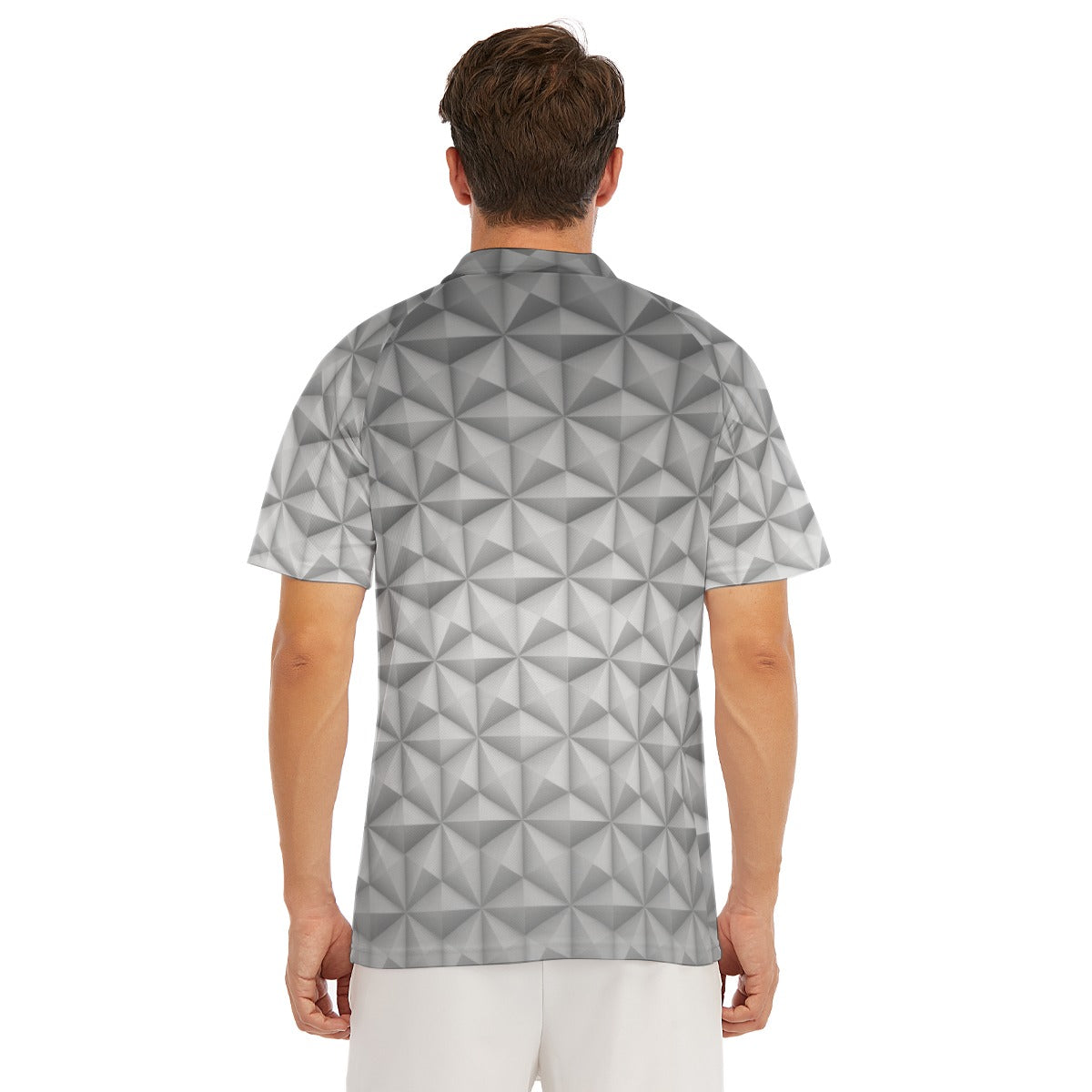 Geometric Silver Sphere - Men's Polo Shirt