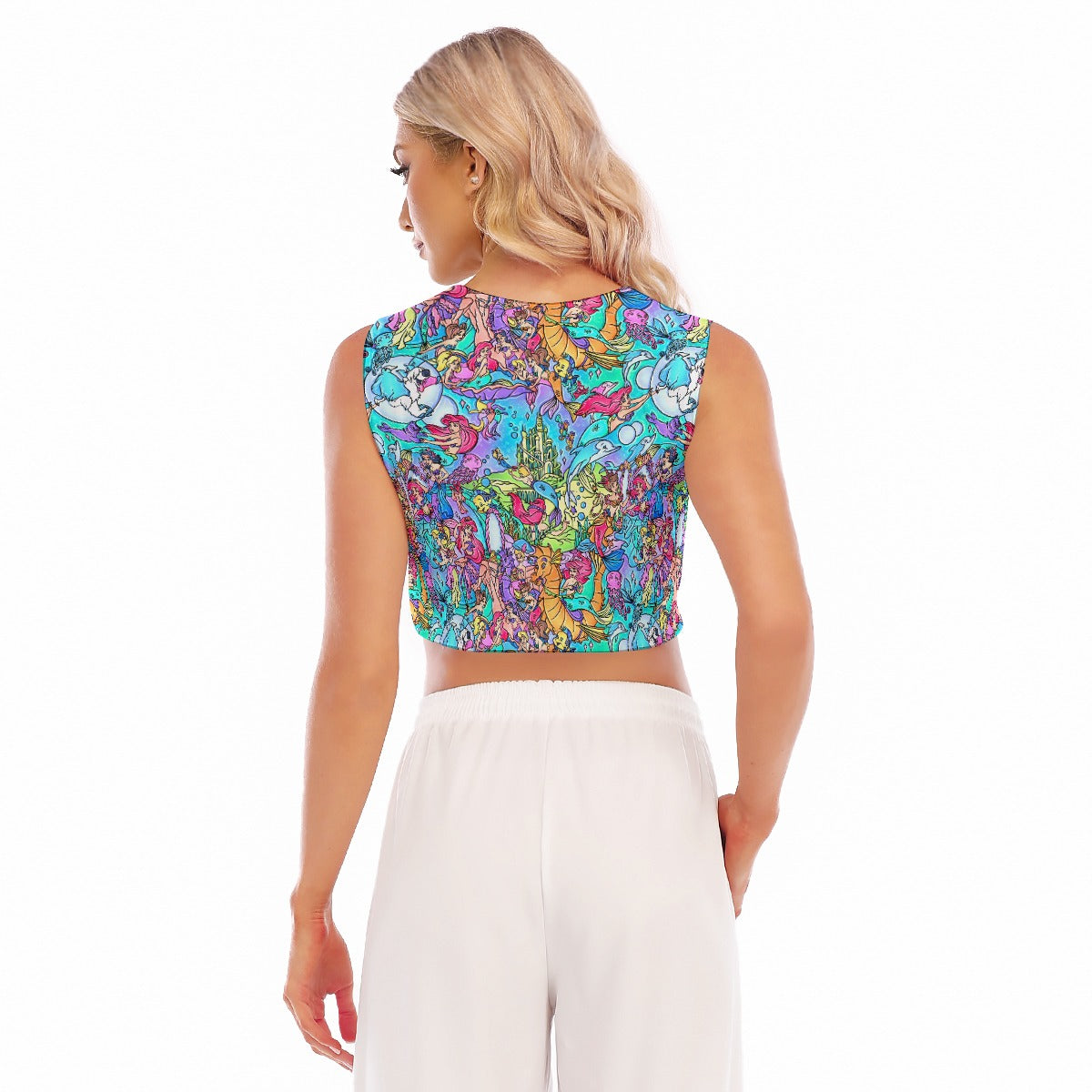 Under the Sea Storybook Scenes - Women’s Sleeveless Cropped Tee