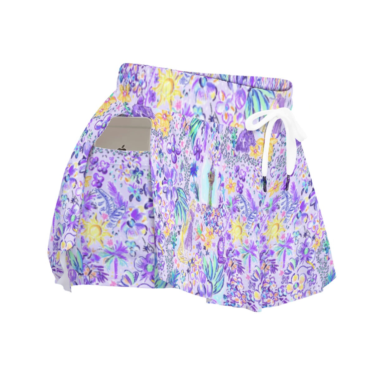 Bright Tropical Princess - Tower Light Festival - Women's Flowy Pocket Shorts