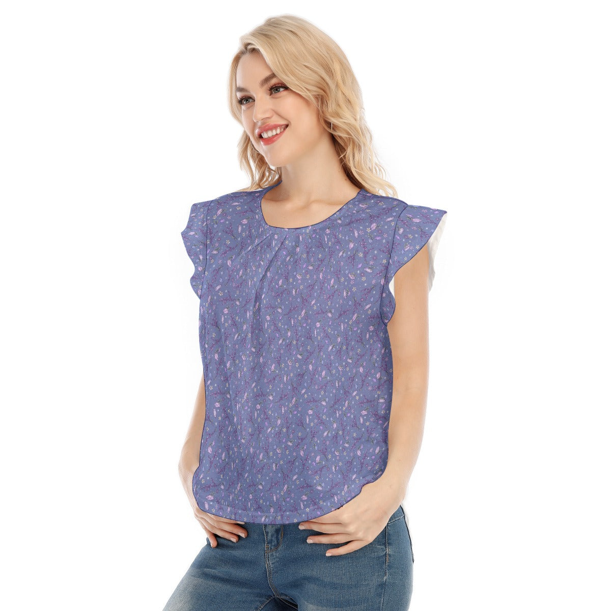 Lavender Vibes - Women’s Flutter Sleeve Top