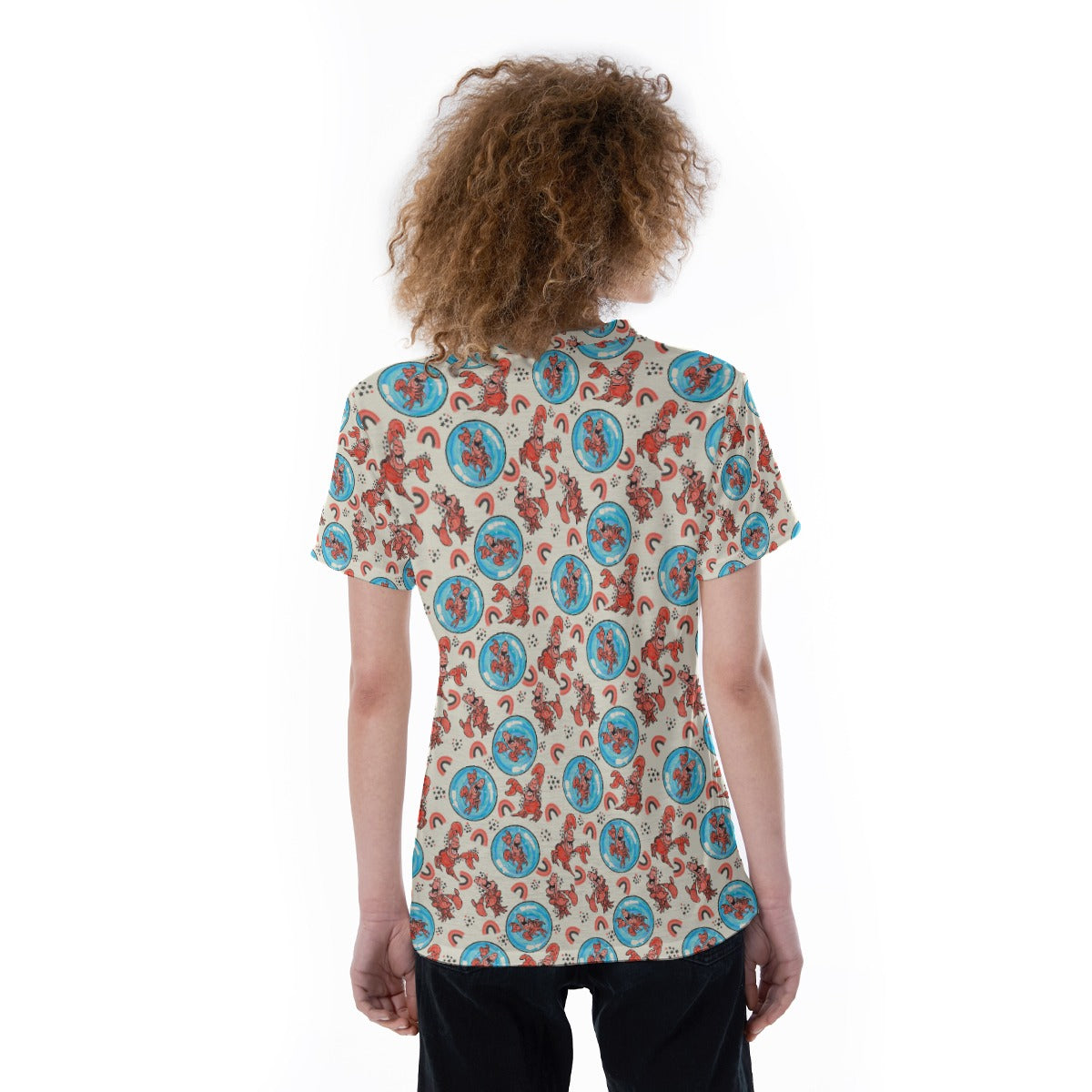 Joyful Crab by the Sea - Women's Short Sleeve V-Neck T-Shirt