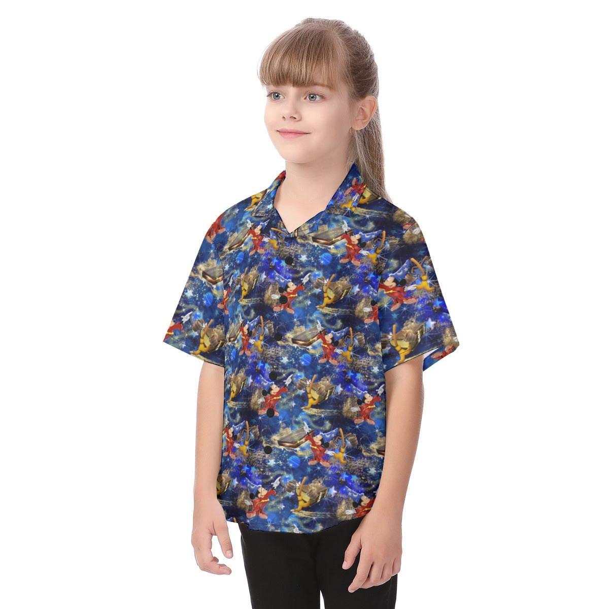 Enchanted Broom Magic - Kid's Hawaiian Button Up Shirt