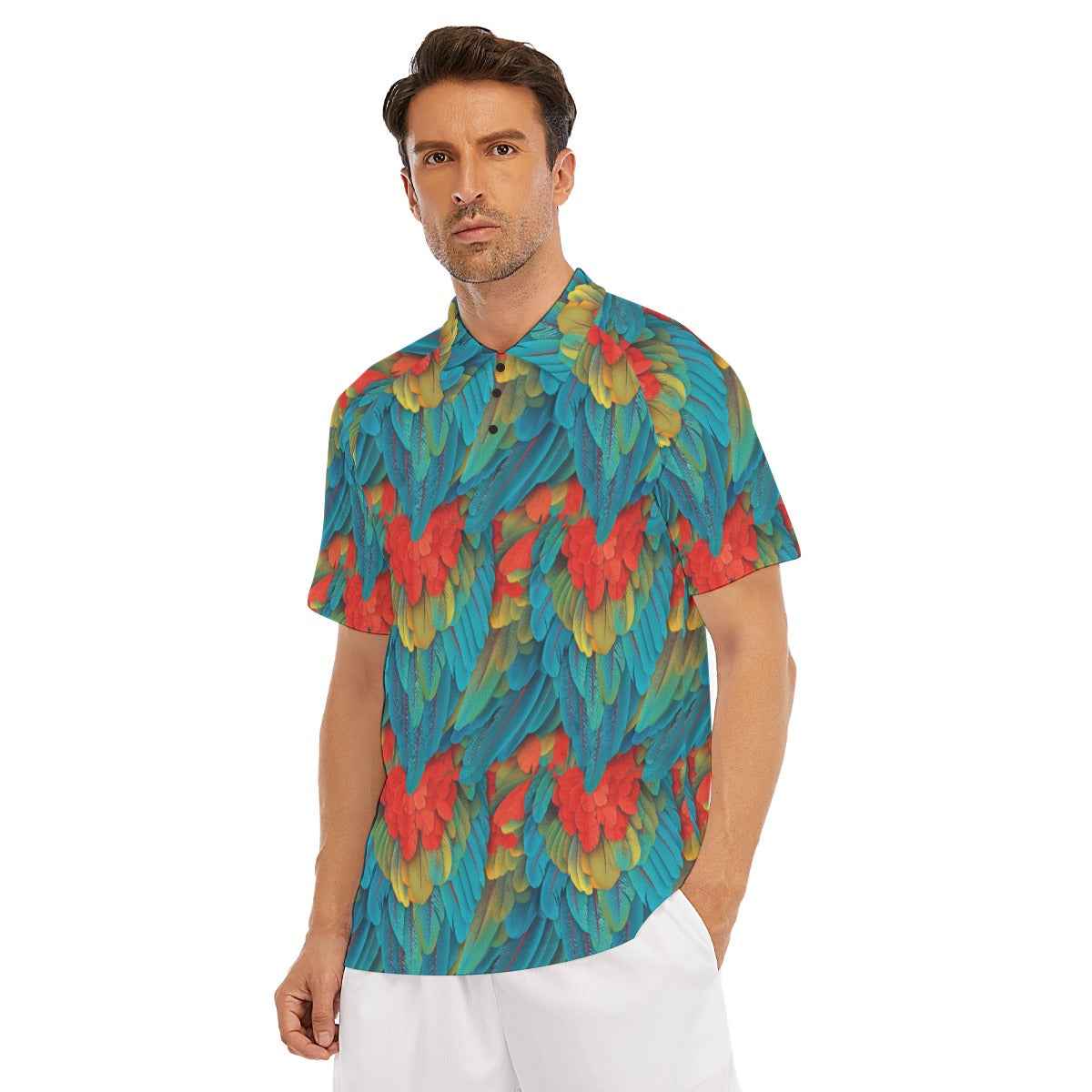 Animal Print - Macaw Parrot - Men's Polo Shirt