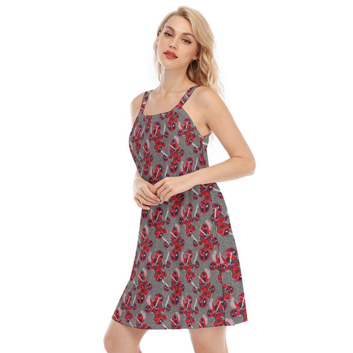 Superhero Stitch - Red Masked Hero - Women’s Adjustable Sundress
