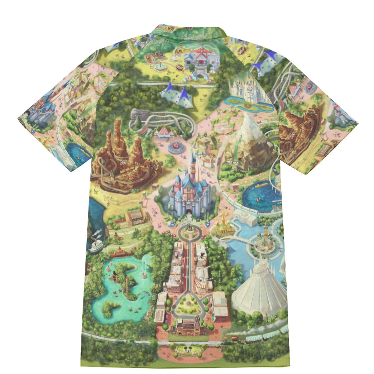 Colorful Theme Park Map - Men's Polo Shirt