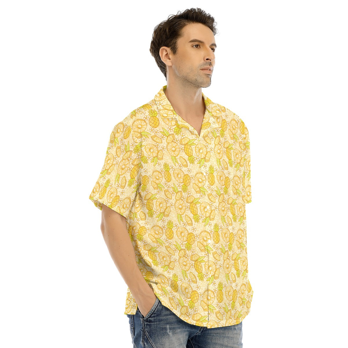 mens pineapple dress shirt DDAPJ pyju Mens Pineapple Hawaiian Shirt Casual Aloha Button Down Shirts Tropical Summer Holiday Beach Party Shirt Regular Fit Lapel Short Sleeve Tops Clearance Sales Prime Today Orange M