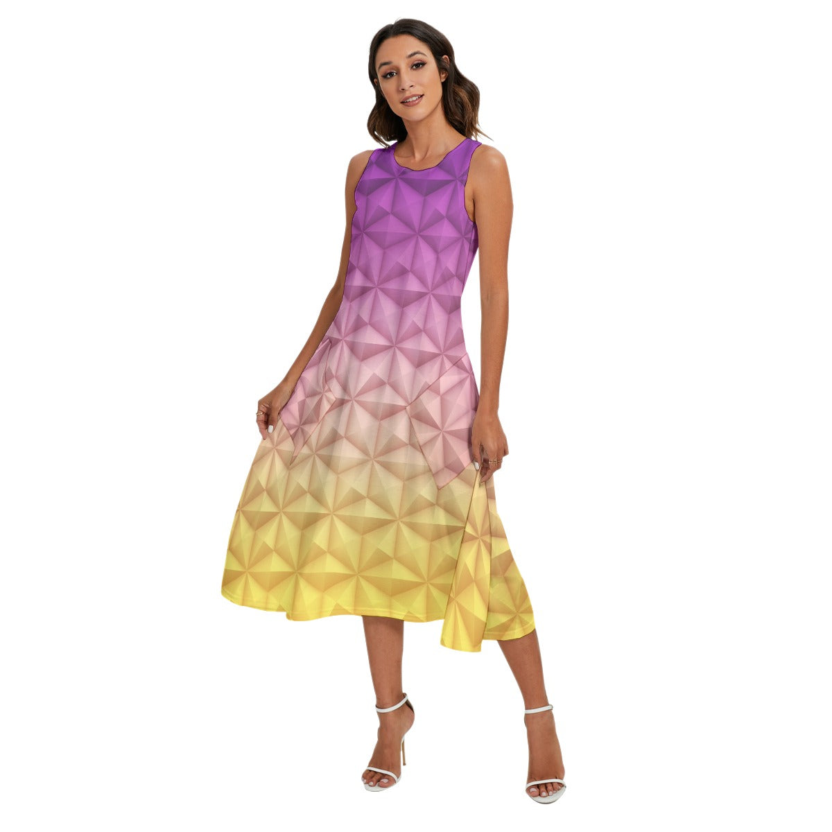 Geometric Spaceship Sphere - Women’s Diagonal Pocket Midi Dress