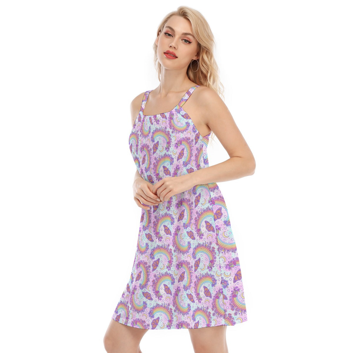 Monarch Butterflies & Rainbows - Women’s Adjustable Sundress