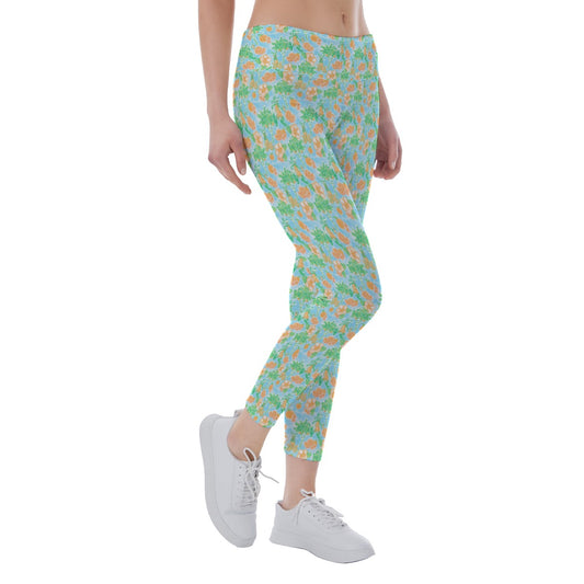 Neon Tangerine Island Palsluto - Women's Yoga Leggings