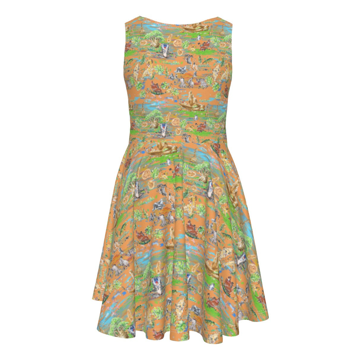 Savanna Sunset Stories - Kid's Sleeveless Skater Dress