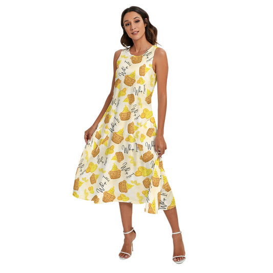 Pineapple Whip It! - Women’s Diagonal Pocket Midi Dress