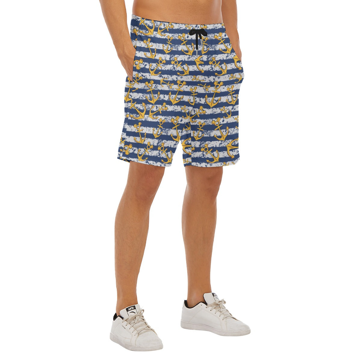Nautical Mouse Ear Anchors - Men’s Pocket Beach Shorts