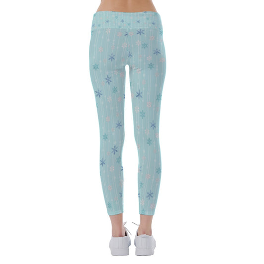 Ice Queen Snowflake Pattern - Women's Yoga Leggings