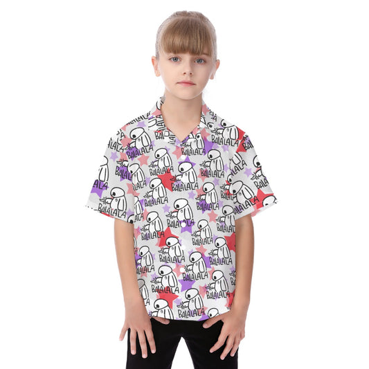 White Robot Balala - Kid's Hawaiian Button Up Shirt