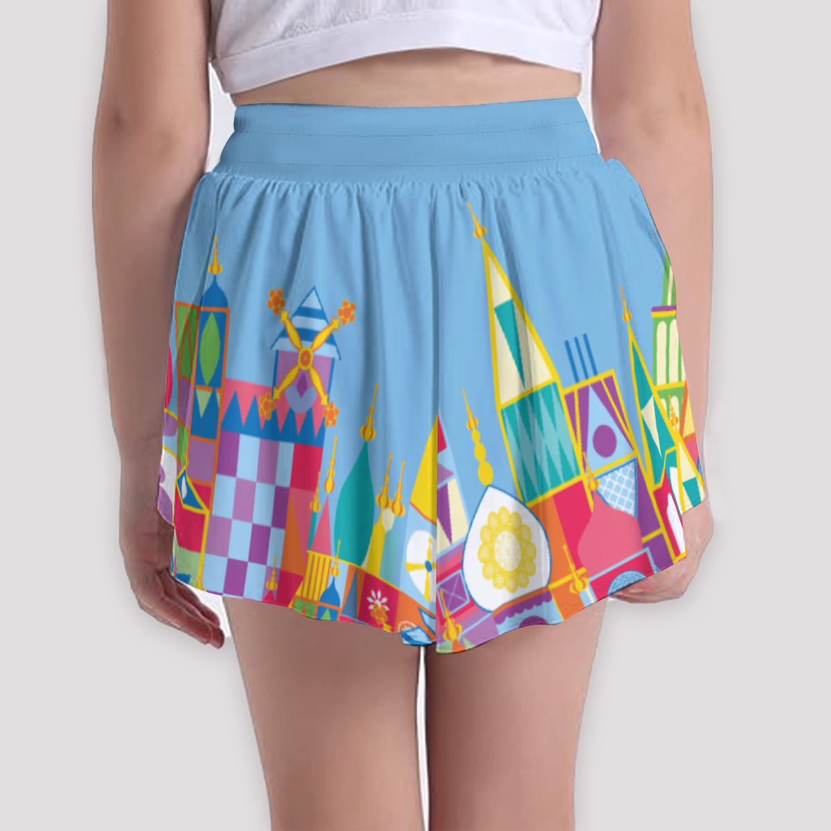 Whimsical World Facade - Girls’ Flowy Pocket Shorts