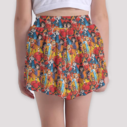 Super Squad Sketched - Girls’ Flowy Pocket Shorts