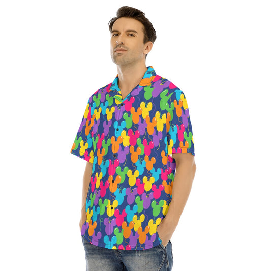 Bright Mouse Ear Balloons - Men's Hawaiian Button Up Shirt