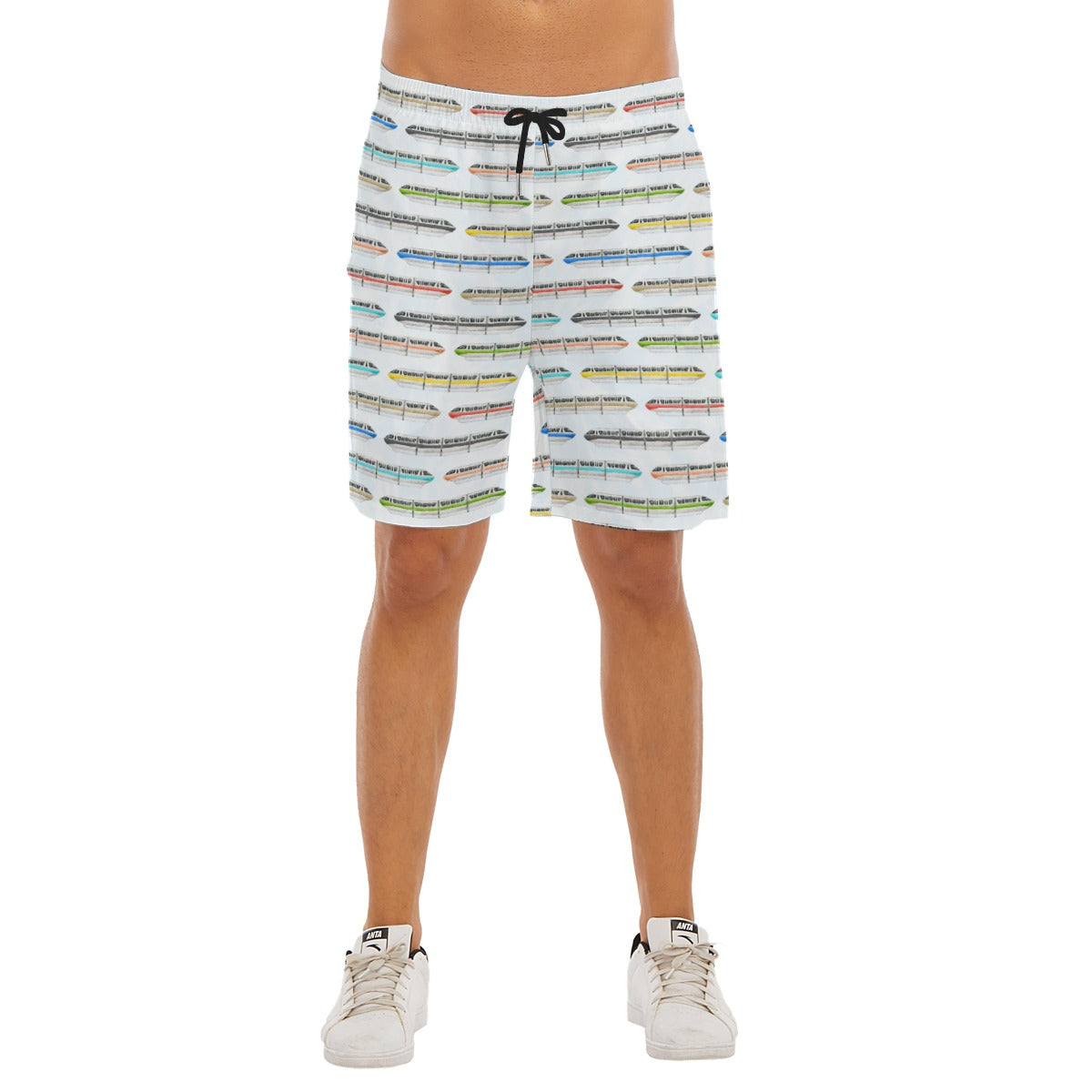 Monorail Rainbow Express - Men’s Pocket Beach Shorts
