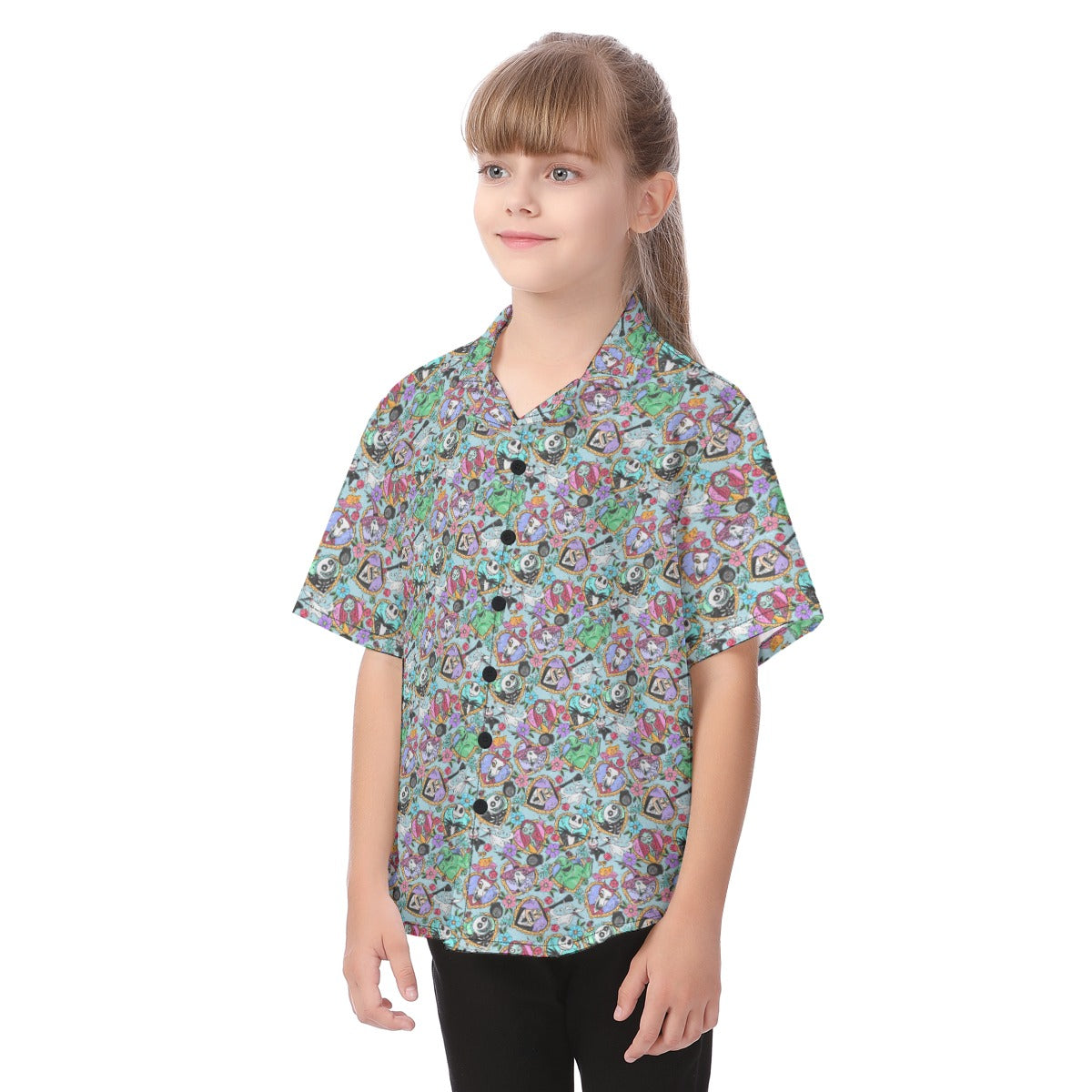 Tattoo Hearts Spooky Crew - Kid's Hawaiian Button Up Shirt