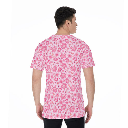 Pink Mushroom Moths - Men's Short Sleeve T-Shirt