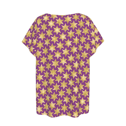 Golden Sun Symbols - Women’s Relaxed Fit Scoop Tee