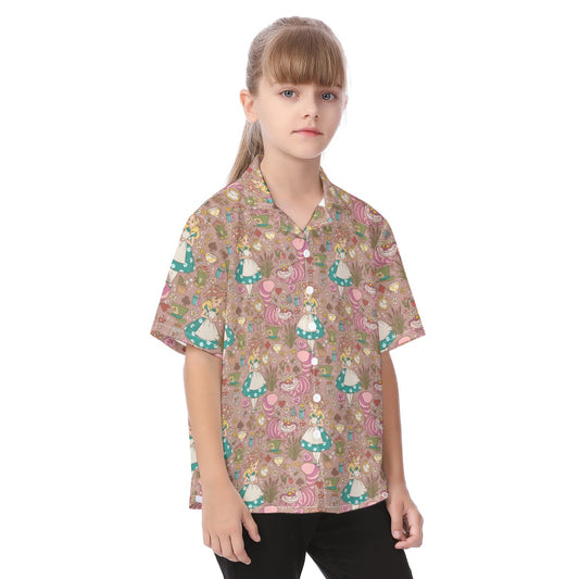 Whimsical Wonderland Cottagecore - Kid's Hawaiian Button Up Shirt