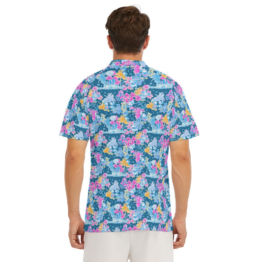 Bright Tropical Whimsy - Vintage Steamboat Captain - Men's Polo Shirt