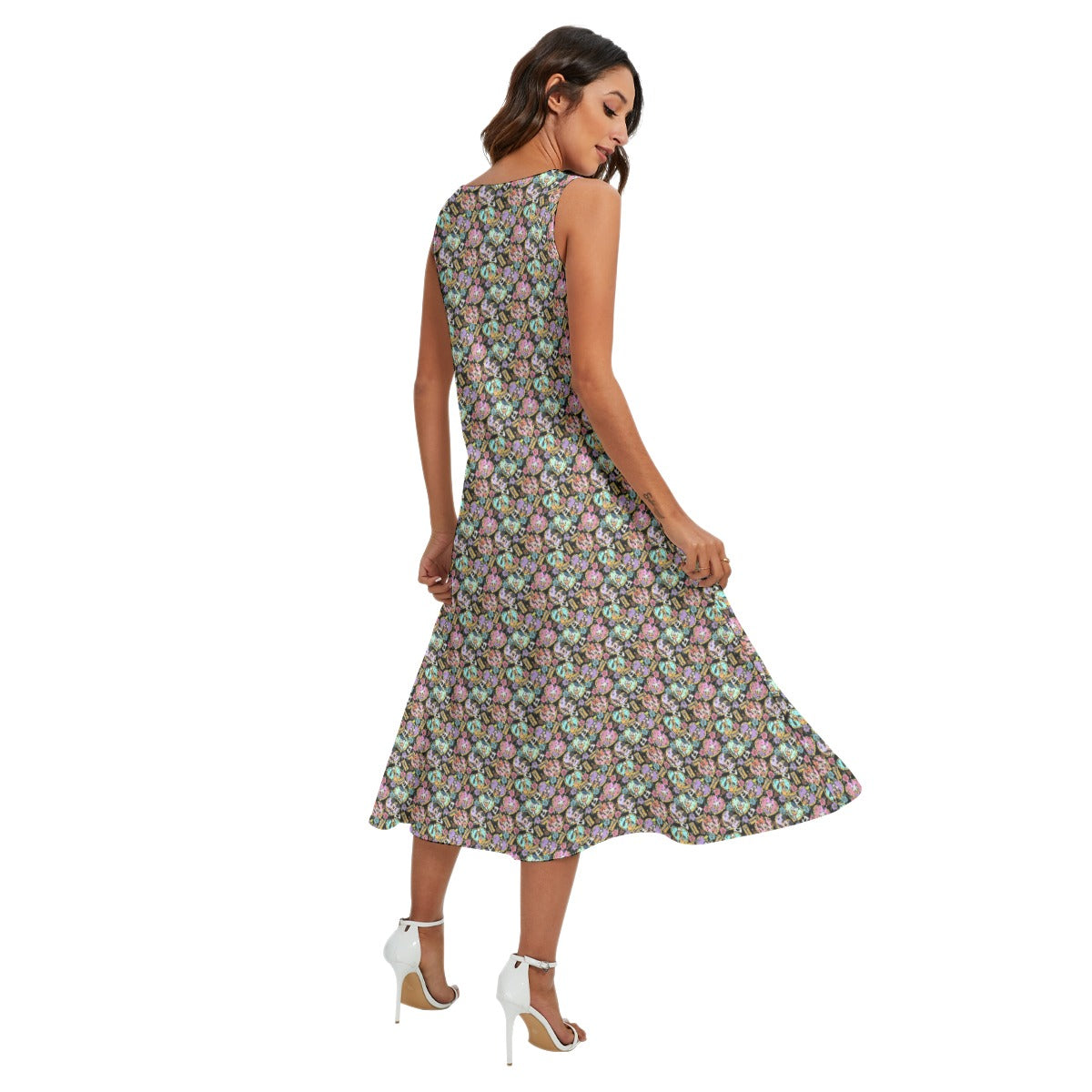 Tattoo Hearts Classic Crewends - Women’s Diagonal Pocket Midi Dress