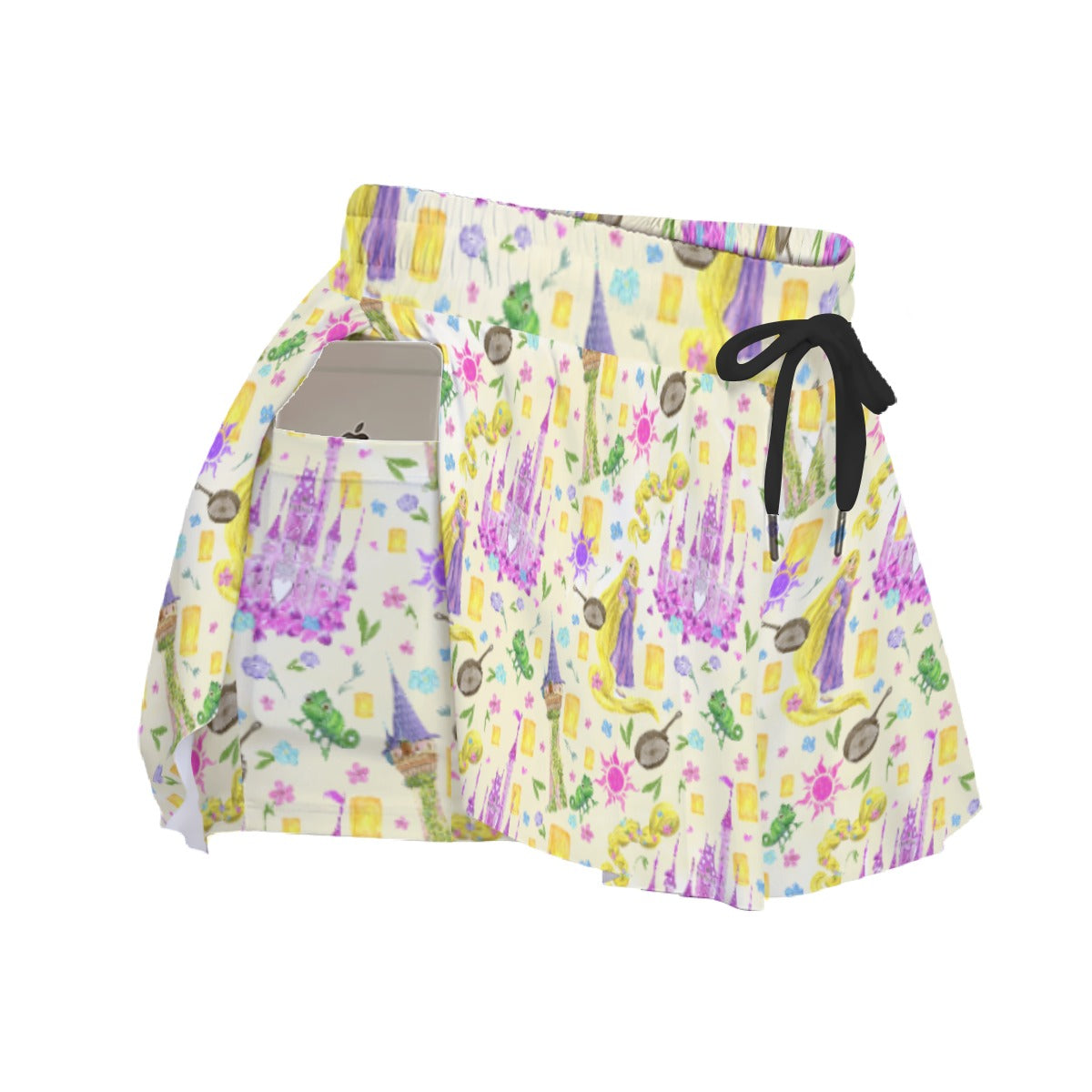 Watercolor Golden Hair Kingdom - Women's Flowy Pocket Shorts